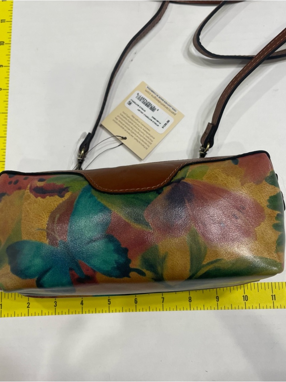 Patricia Nash Brown Leather Crossbody NWT Joliet Watercolor Butterfly purse NEW - Picture 12 of 12